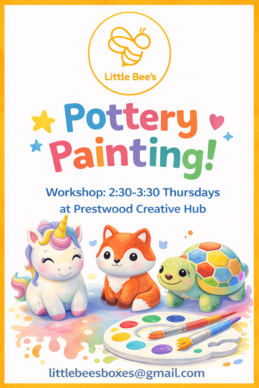 Pottery Painting Workshop - 19th March - Prestwood Creative Hub